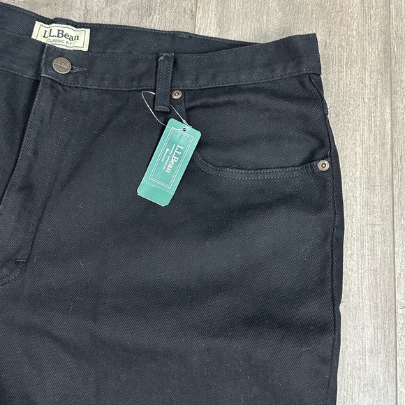 Men's L.L. Bean 40 x 29 Pants Black Jeans Straight Classic Fit Cotton Denim NWT - Picture 5 of 11